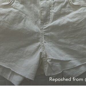 L'AGENCE Shorts white cotton spandex raw edge mid-rise WHITE SHORTS 25